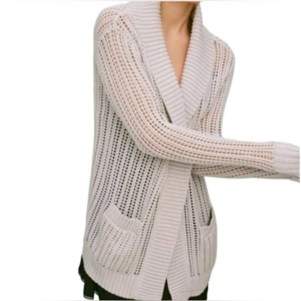 Sunday Best Cream Cotton Open Knit Cardigan‎
